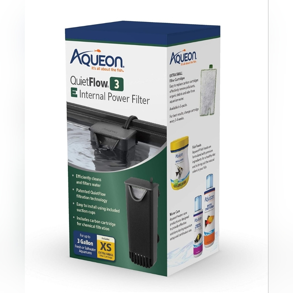 Aqueon Quietflow E Internal Power Filter, 3 Gallon